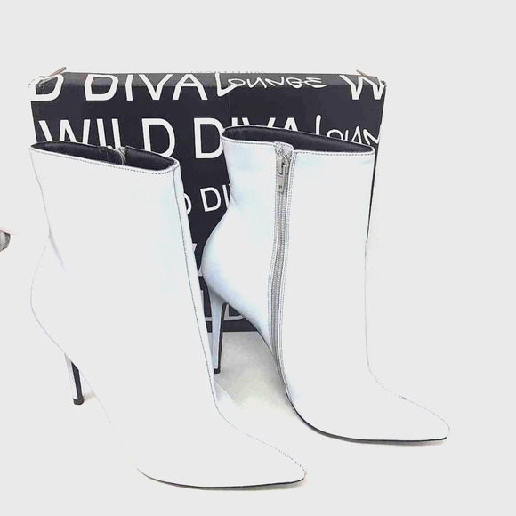 NIB IRIDESCENT Women Giselle HEEL Boots Silver 7.5 - Picture 7 of 14